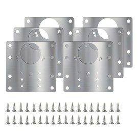 6PCS Cabinet Hinge Repair Plate Kit: FOGZUVR Durable Door Hinge Repair Kit Plate Stainless Steel, Large Hinge Repair Board with Mounting Screws for Kitchen Cabinet, Cupboard Doors and Furniture