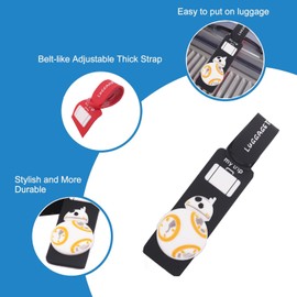 4 Pcs Set Star BB8 Kylo Ren Troopers Soldiers Silicone Travel Luggage Baggage Identification Labels ID Tag for Bag Suitcase Plane Cruise Ships with Belt Strap