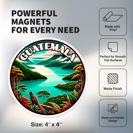 Guatemala Magnet 4 inch 2 Pack Vinyl for Souvenir Gift Refrigerator Fridge Dishwasher ID 44999
