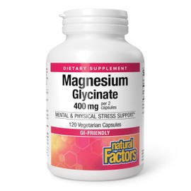 Natural Factors Bisglicinato de magnesio 200 mg 120 cápsulas vegetarianas                                                                             