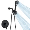 Matte Black Shower System - Dual Shower Head with Handheld