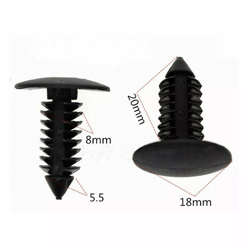 GITG 100X 8mm Bumper Clips Auto Car Hole Plastic Rivets