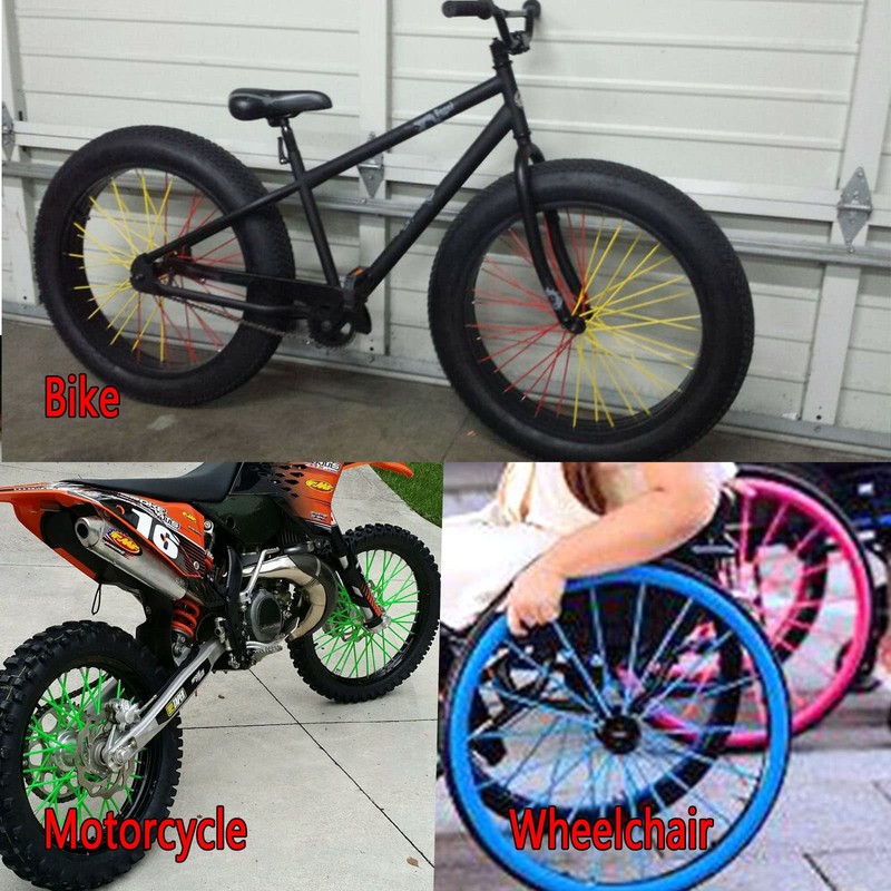 72 PCS Universal Spoke Skins Motorcycle Dirt Bikes Colorful Protective
