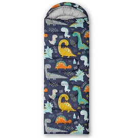 BSNTHO Cute Dinosaur Printed Camping Sleeping Bags,Lightweight,Waterproof Sleeping Bags for Adults & Kids,3 Season Warm & Cool Weather,Traveling,and Outdoors,Camping Gear Equipment31x90inch