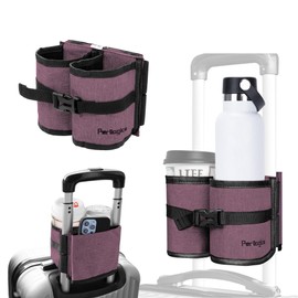 Luggage Cup Holder Attachment – Hands-Free Drink Carrier for Coffee Mugs, Bottle and Tumblers, Essential Travel Accessory, for Flight Attendants & Travelers