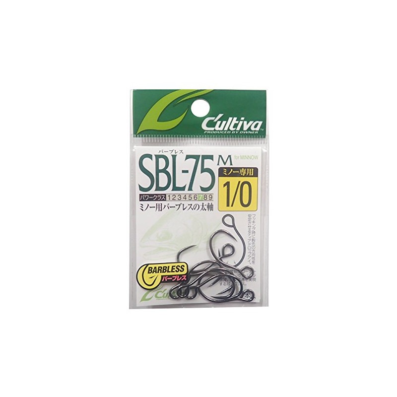 Owner SBL-75M Single 75 Barbless (for Minnows) Hook 1/0 11626