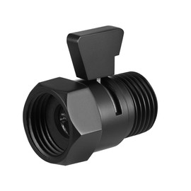 Brass Shower Head Shut Off Valve, Water Flow Control Valve, Water Pressure Reducer, Water Volume Adjust Valve, Shower Head Flow Control Regulator with Brass Handle, Matte Black