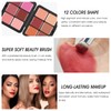 LSxia 12 Colors Cream [Blush] Makeup Palette for Cheeks -