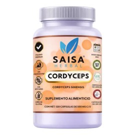 Cordyceps Adaptógeno Premium 100% Puro | 120 Cápsulas | Saisa Herbal | Energía, Resistencia y Sistema Inmune