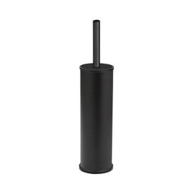 WENKO Olmedo Toilet Brush Holder Stainless Steel Closed Stand 8.5 x 37 x 8.5 cm Black