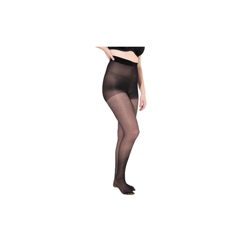 Ulla Popken Women's Support Stockings, black
