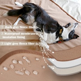 Catalonia Classy Waterproof Blanket for Bed Intimacy, Love Blanket, Waterproof, Couple Blanket for Adults, Waterproof Antifouling Incontinence Blanket (L 152 x 127 cm, Taupe)