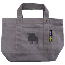 moz PL-BG07 Tote Bag with Canvas/Pocket> M Size Approx. 13.4 x 8.3 inches (34 x 21 cm), Gray, gray