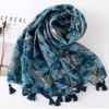 CHROME CRANE MF018 Women's Stole Floral Flower Leaf Design Large