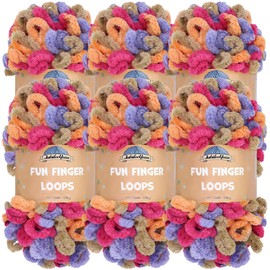 JubileeYarn Fun Finger Loops Yarn - 100g/Skein Jumbo Polyester - Hecate - 6 Skeins