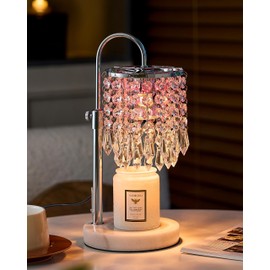 Candle Warmer Lamp with Timer Dimmer and 3 Bulbs, Candle Lamp Warmer with RGB Mode for Adjustable Height, Crystal Candle Lamp for Jar Candles, House Warming Gifts Home Room Decor, RGB Silver