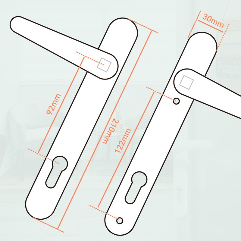 Bwintech 1 Set Satin Nickel UPVC Door Handle Set Stainless
