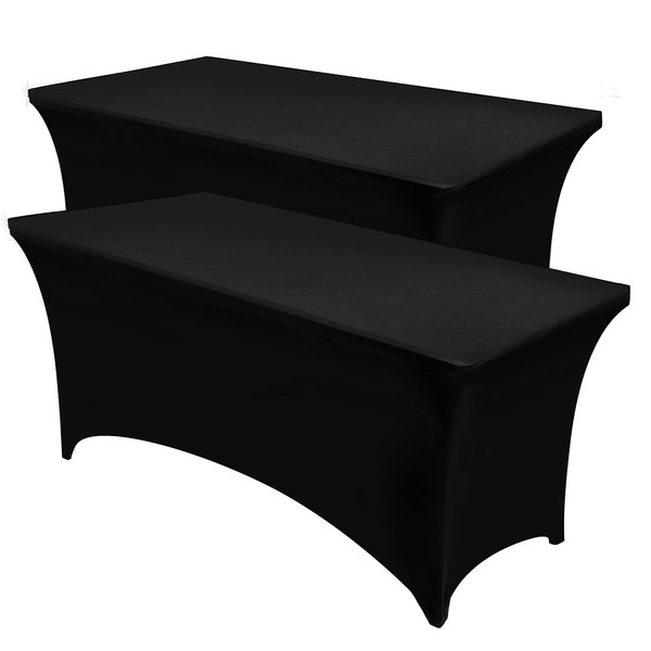 ontheway Stretch Spandex Table Cover for Rectangular Fitted Folding Tables,