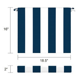 LVTXIII Outdoor Chair Cushions 18.5"x16"x2" Pack of 2, Water-Repellent Square Corner Memory Foam Seat Cushions with Ties for Garden Patio Furniture, Cabana Navy