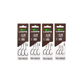 Korda Loop Rigs Klor 8 | 30lb Micro Barbed Carp Fishing Rigs | Ready Tied Hook Sections for Combi-Rig