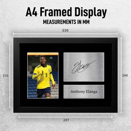 HWC Trading FR A4 Anthony Elanga Sweden Gifts Printed Signed Autograph Picture for Football Fans and Supporters - A4 Framed