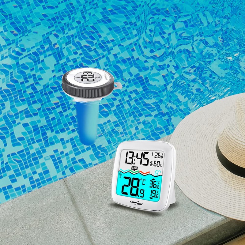 GreenBlue GB216 Pool Thermometer with Wireless Weather Station 60m Range