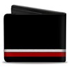 Buckle-Down Men's PU Bifold Wallet-Plymouth Text/Stripe Black/White/Red, Multicolor, 4.0" x