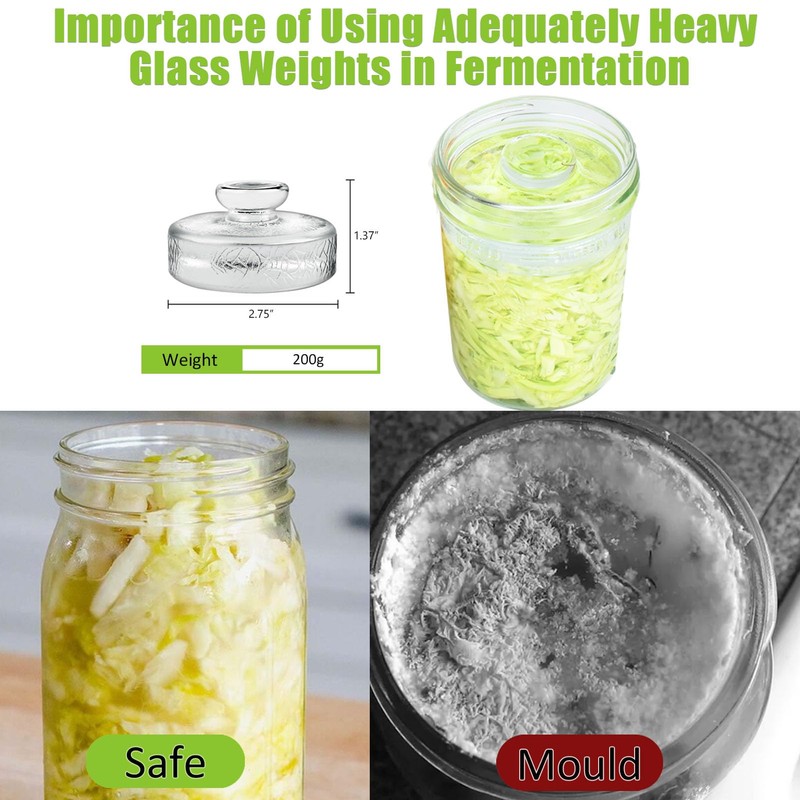 Artcome 10-Pack Glass Fermentation Weights with Easy Grip Handle and