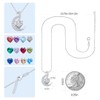 Qings April Birthstone Necklace - Crescent Moon Heart Crystal Necklaces