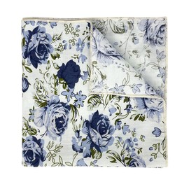 Kebocis - Pañuelo cuadrado con bolsillo floral para hombre, Blanco (White #1), 12"