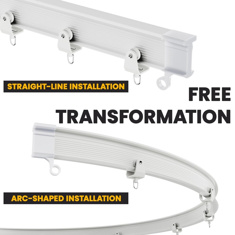 Flexible Bendable Ceiling Curtain Track, Mount for Curtain Rail with