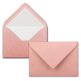 75 envelopes old pink (pink) - DIN C6 - lined with white tissue paper - 100 g m² - 11.4 x 16.2 cm - wet glue -