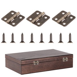 10Pcs Antique Bronze Hinge Mini Hinges 18 x16mm Folding Butt 180 Degree Rotation Hinges with Screws Miniature Tools for Wooden DIY Crafts Wooden Jewelry Box Jewelry Box Cabinet Decorative