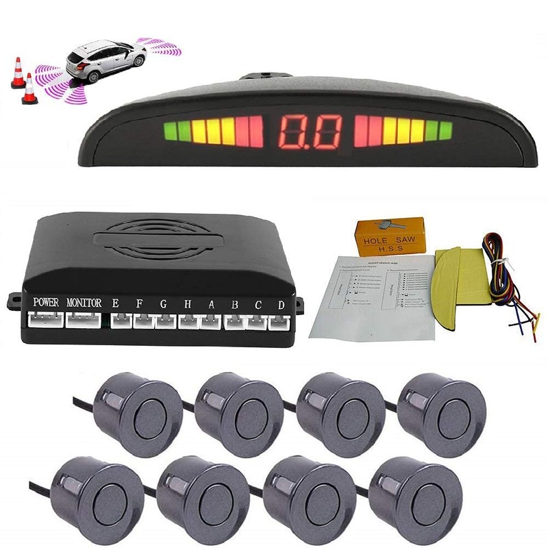 Car Reverse Parking Radar System 8 Reversing Sensors Kit with
