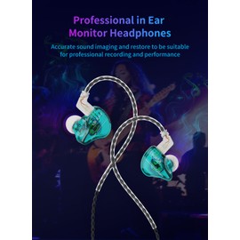KBEAR Storm in Ear Headphones Wired Earbuds for Musicians Singers on Stage Studio Church,Crisp Clarity Sound Nice Round Bass IEM Earphones Monitor Hi Res Detachable OFC Silver-Plated Cable