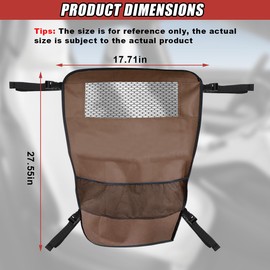 DUSCOKE Dog Car Net Barrier Between Seats - Pet Barrier Vehicle Travel Dog Fence with Mesh Window for Safe Driving - Vehicle Divider Car Backseat Barrier Storage Bag for SUVs and Trucks (Brown)