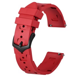 BISONSTRAP FKM Watch Strap, Diving Rubber Strap for Men, Quick Release, 20 mm, 22 mm, Rubber, No gemstone