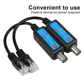 Network Coaxial Transmitter 1 Pair 220M 10/100Mbps 1CH Passive IP Passive Over Coaxial Receiver Quick and Easy to Install Network Coaxial Transmitter Receiver for IP NVR Camera