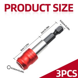 3 Pcs Hex Shank Drill Bit Holder Holders Rugged Steel Magnetic Bit Holder Designed for 1/4" Hex Shank Bits Impact Driver Bit Holder Can be Used in Different Work Scenarios