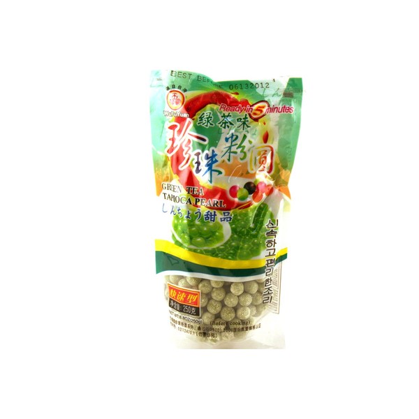 Tapioca Pearl (Green Tea Boba) - 8.8oz (Pack of 6)