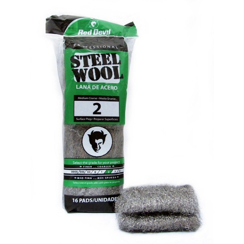 Red Devil 0315 Steel Wool, 2 Medium Coarse, (Pack of