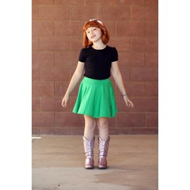 Made in USA Big Girls Cotton Twirly Skirt Perfect for Sensitive Skin/SPD/Sensory Friendly for School or Play Fall/Spring, Purple, Size 8