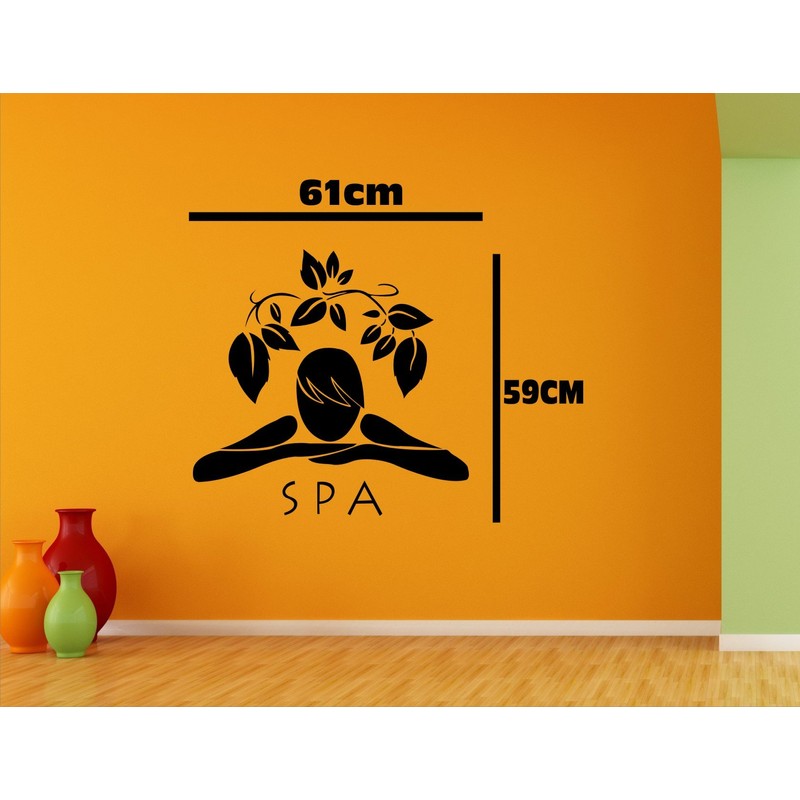 Heaven Decors Spa Girl Black Wall Decal Wall Sticker and