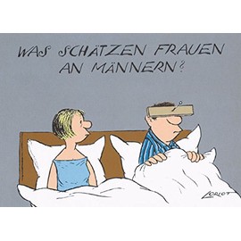 'A6 Postcard • 046 "What Love Women The Writer. Artist: Loriot – Loriot GmbH© • Satire