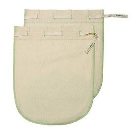 Simple Ecology Bolsas coladoras de muselina de malla fina de algodón orgánico, reutilizables, 100% naturales, filtros de leche de nueces sin microplásticos (paquete grande de 2 unidades) para leche de
