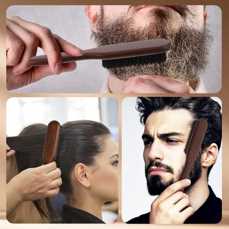 Boar Bristle Beard Brush, High-Quality Wooden Handle, Beard and Moustache