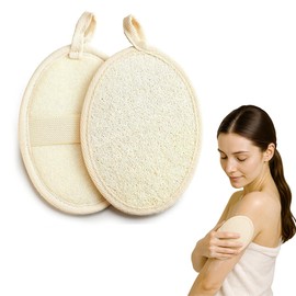2 Stück Luffa Schwamm Körper, Natürlicher Luffa Schwamm Peeling Körper Wäscher, Luffa Schwamm für Gesicht & Körper, Wiederverwendbarer Duschschwamm Körper, Loofah Duschbürste