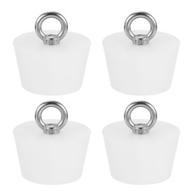 MECCANIXITY Silicone Rubber Tapered Plug 42mm to 53mm Solid Bathtub Bungs Stopper with Ring for Test Tubes, Water Pipe, Drainage Hole, White 4 Pcs