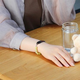 JunyiDIY Adjustable Lemon Yellow Jade and Hematite Bead Bracelet | Interchangeable Healing Crystal Jewelry for Men Women | Replaceable Medical ID/Trendy Fashion Gift for Special Occasions