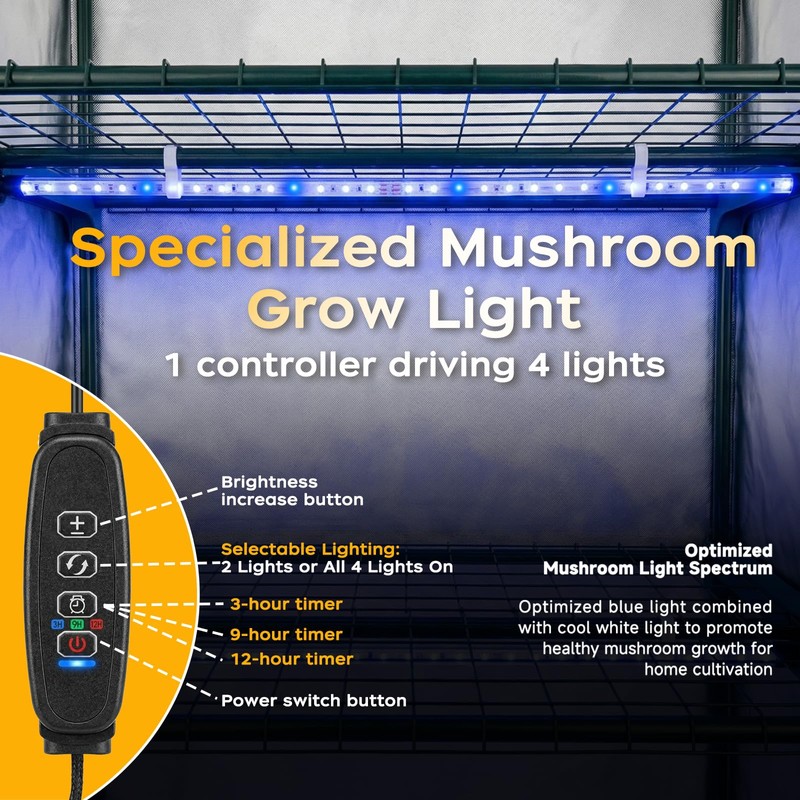 ZOYOYES Mushroom Growing Tent with Specialized Grow Lights & Timer